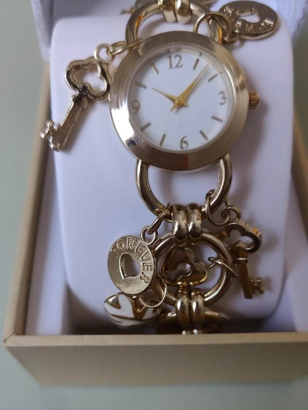 Charter Club Gold charm watch